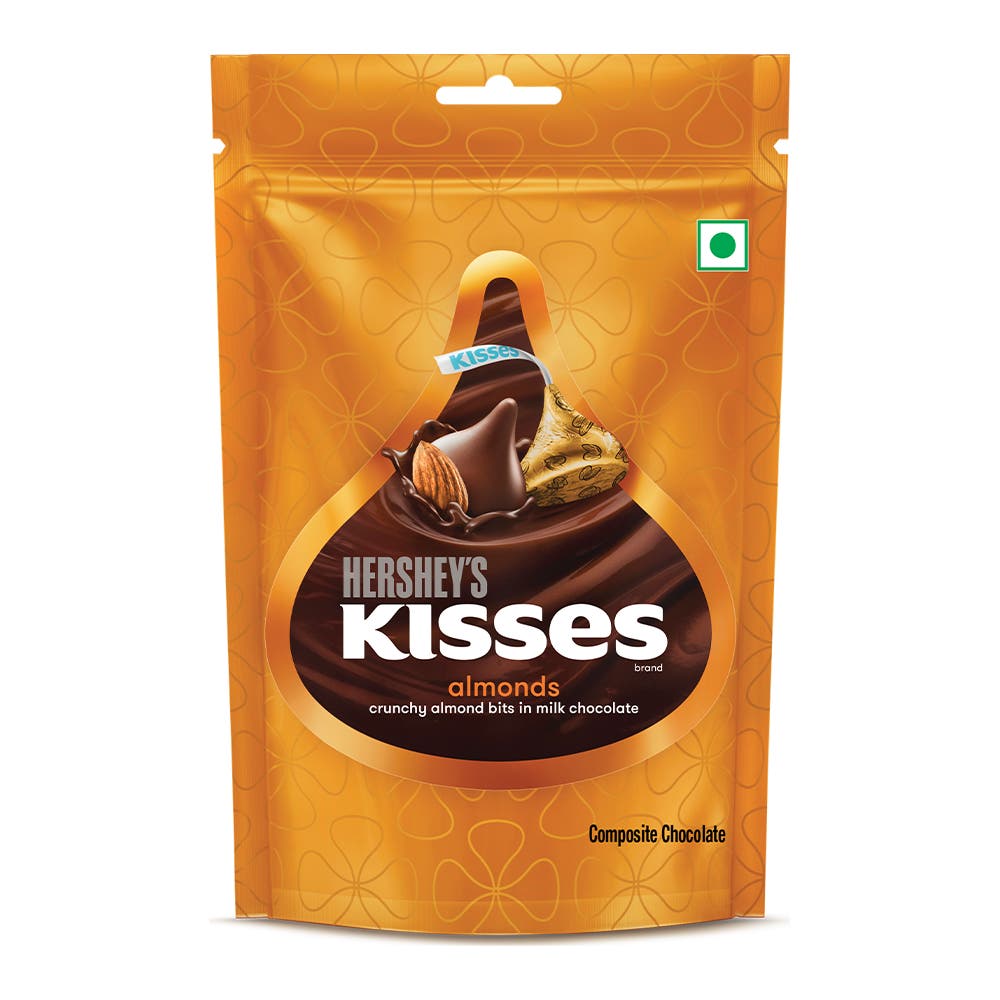 HERSHEY'S KISSES Crunchy Almonds 100.8g Front of the Pack