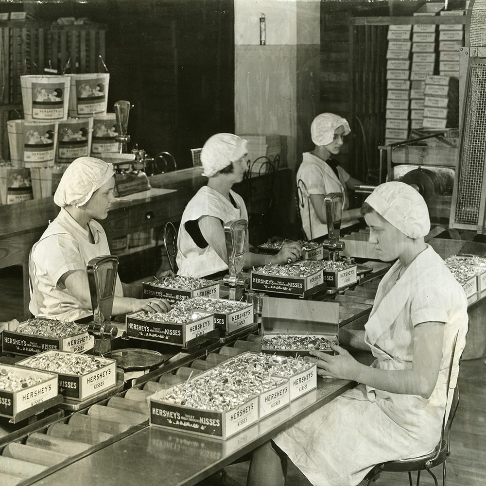 Historical image of the old factory in Hershey, PA. 