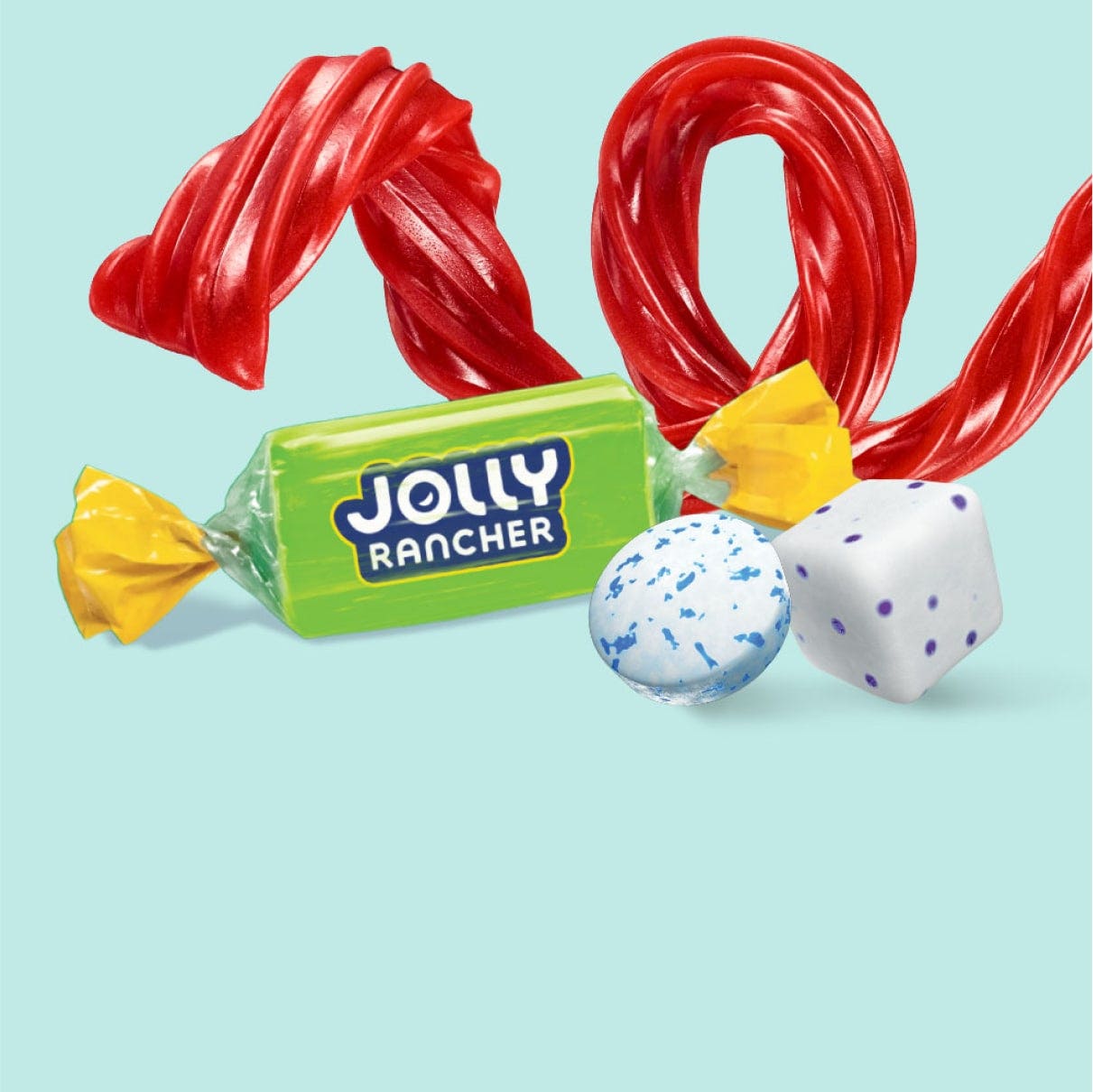 Jolly Rancher, Twizzlers, Ice Breakers candies