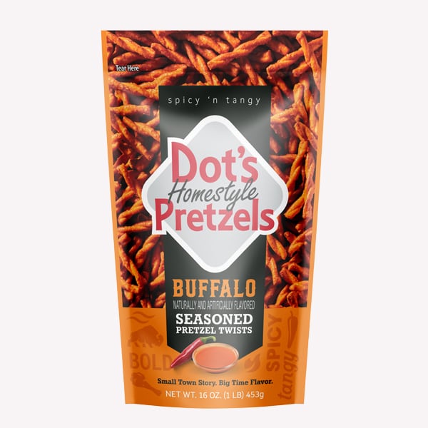 Dots buffalo homestyle pretzels 16oz pouch