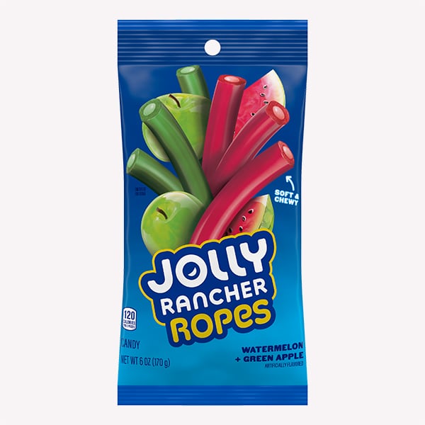 Jolly Rancher Ropes 6 oz Peg Bags Green Apple Watermelon