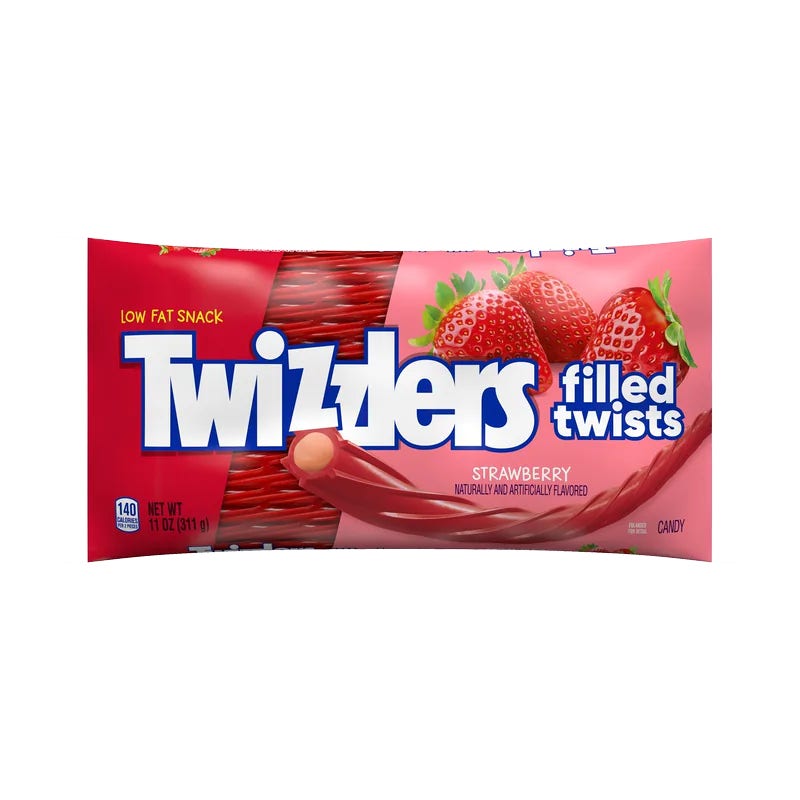 Twizzlers Filled Twists Strawberry Flavor