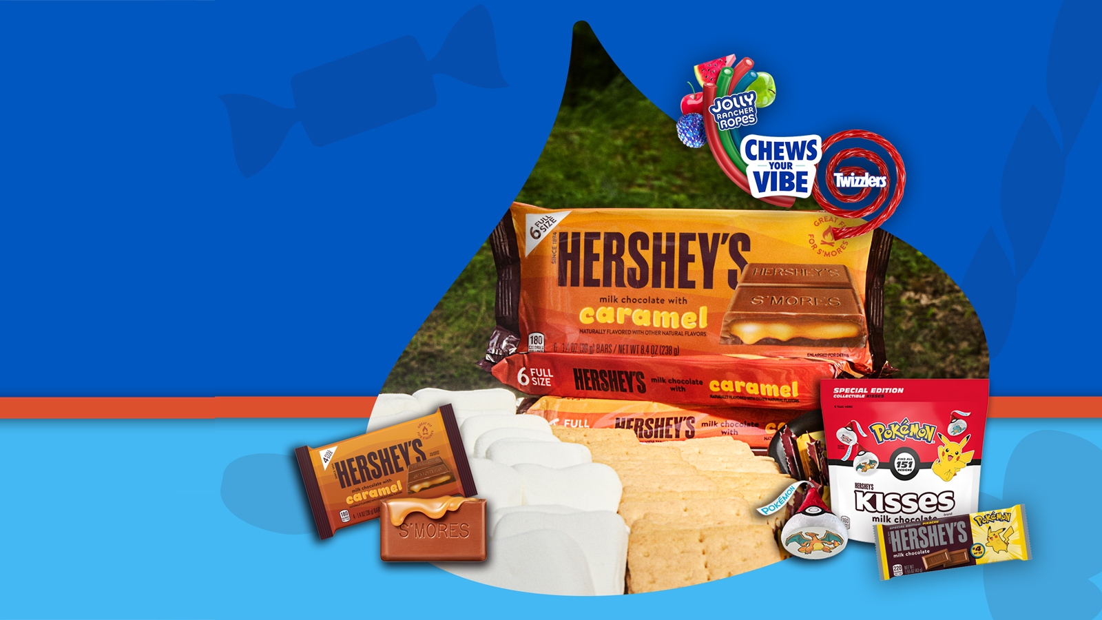 Hershey's Products inside of a Hershey's Kiss Shape