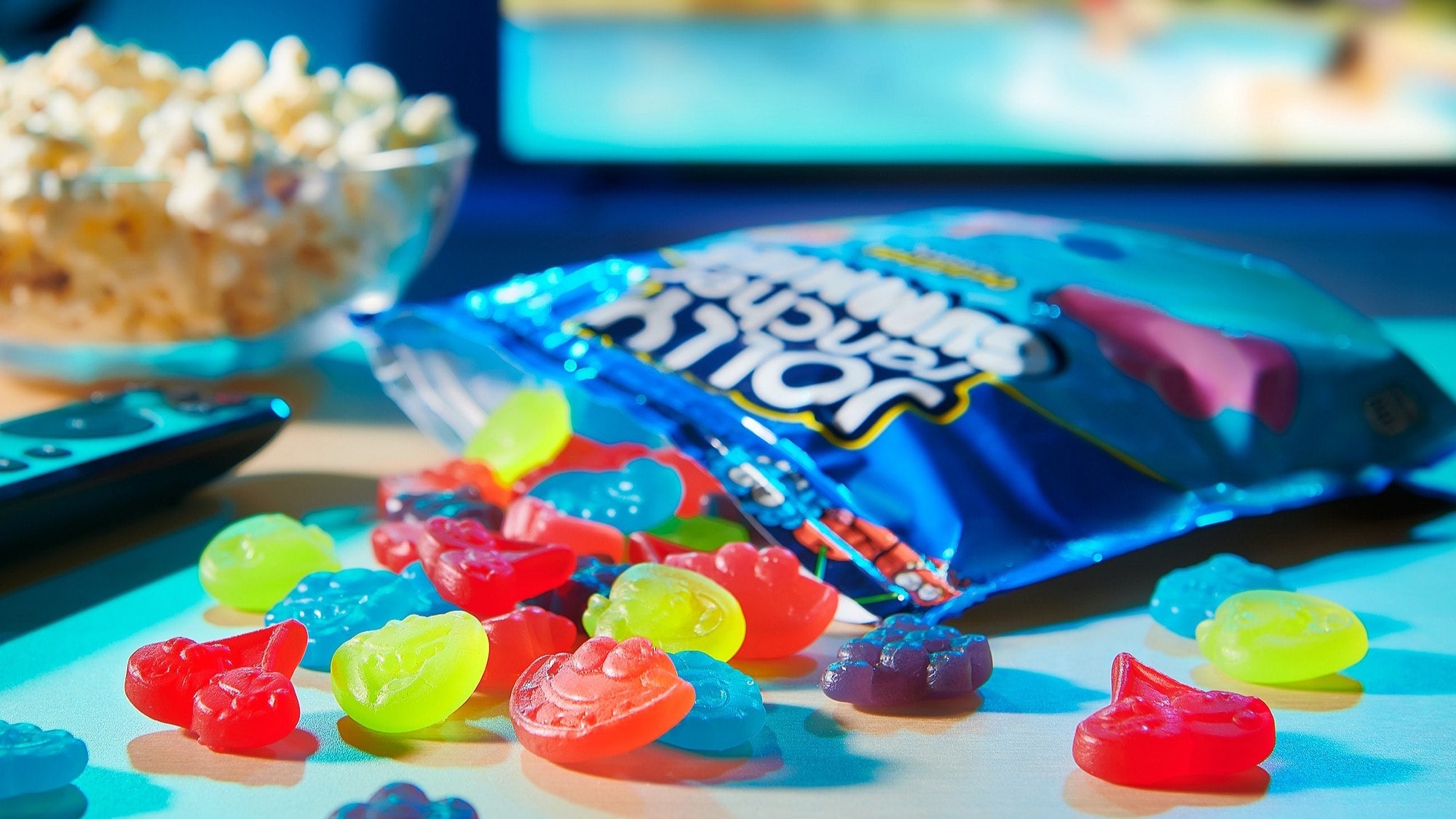 Jolly Rancher's Candy spread out on table