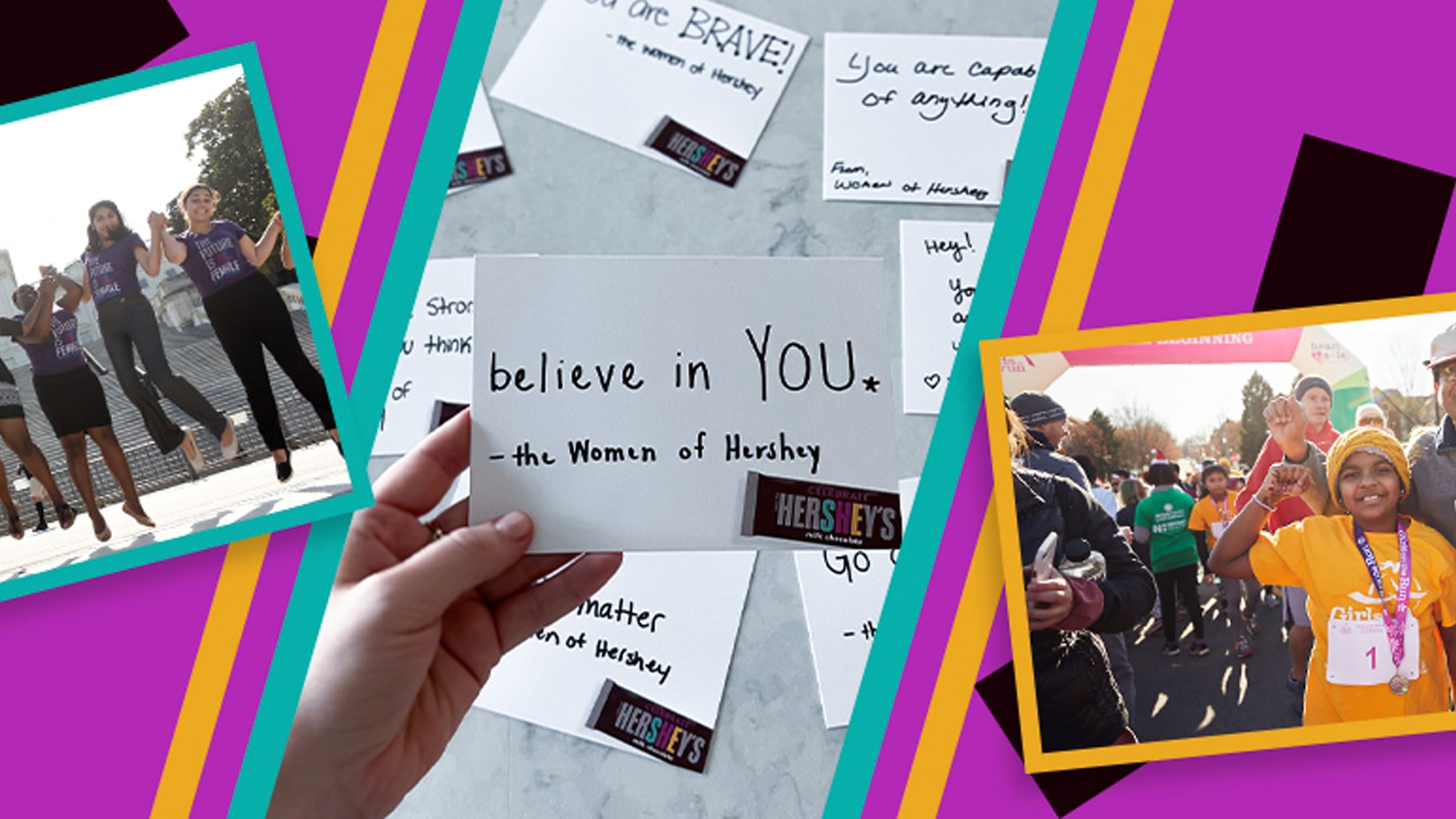 People sending messages of empowerment