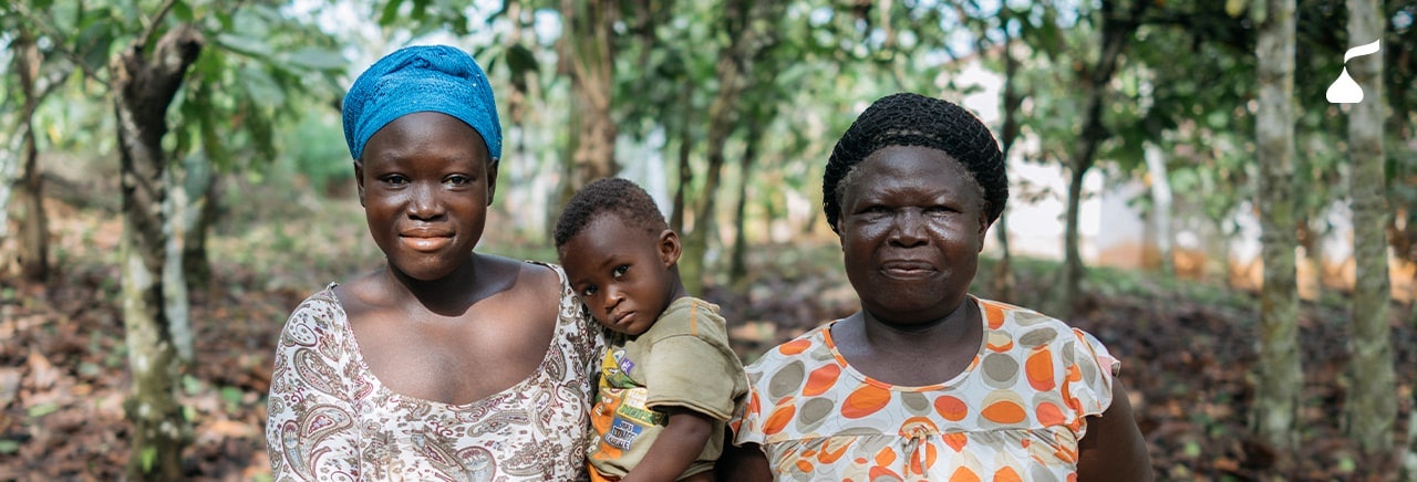 Family holding child