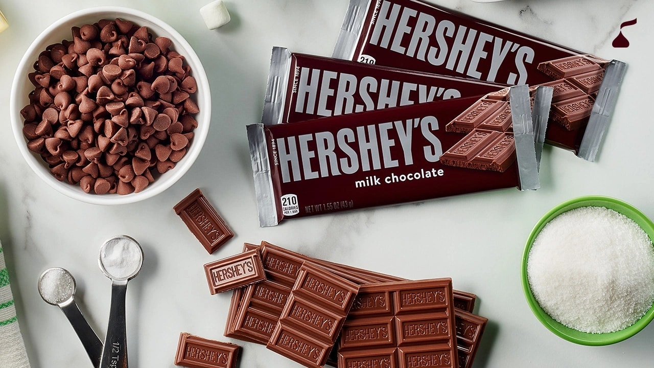 Hershey's Chocolate bars and baking ingredients
