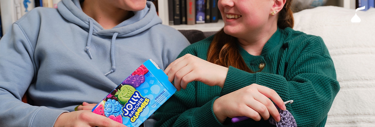 People sharing Jolly Ranchers gummies