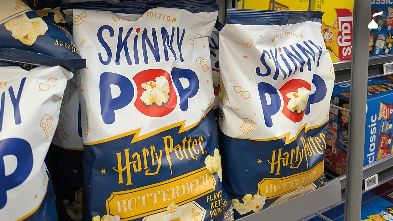 SkinnyPop Harry Potter™ Butterbeer-Flavored Kettle Popcorn.