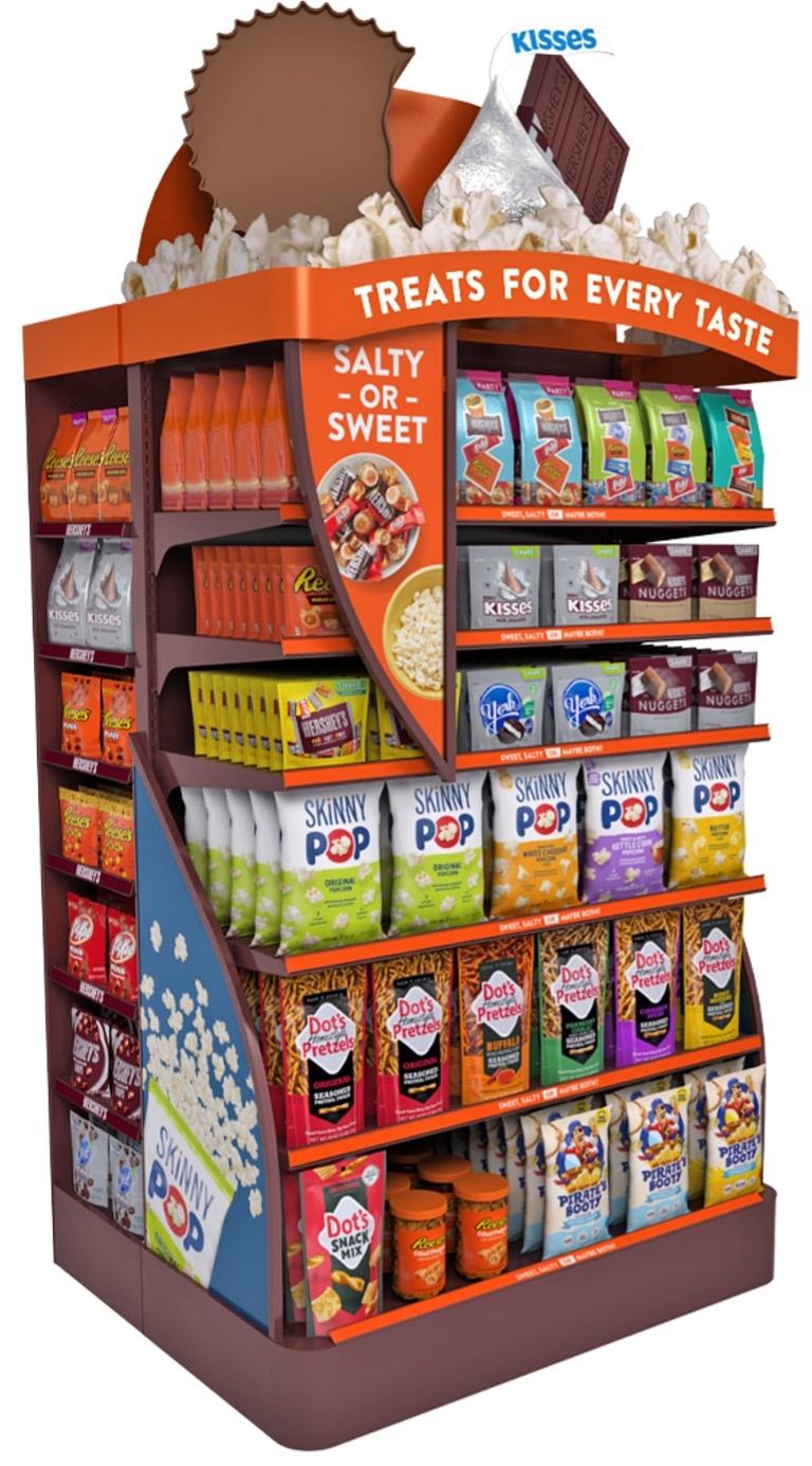 March Madness sweet and salty co-merchandising display