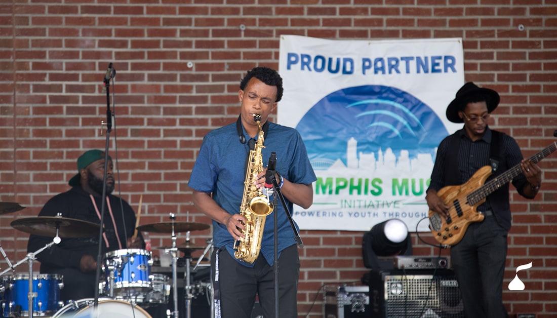 Band playing on stage