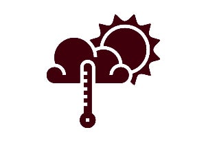 cloud and sun with a thermometer