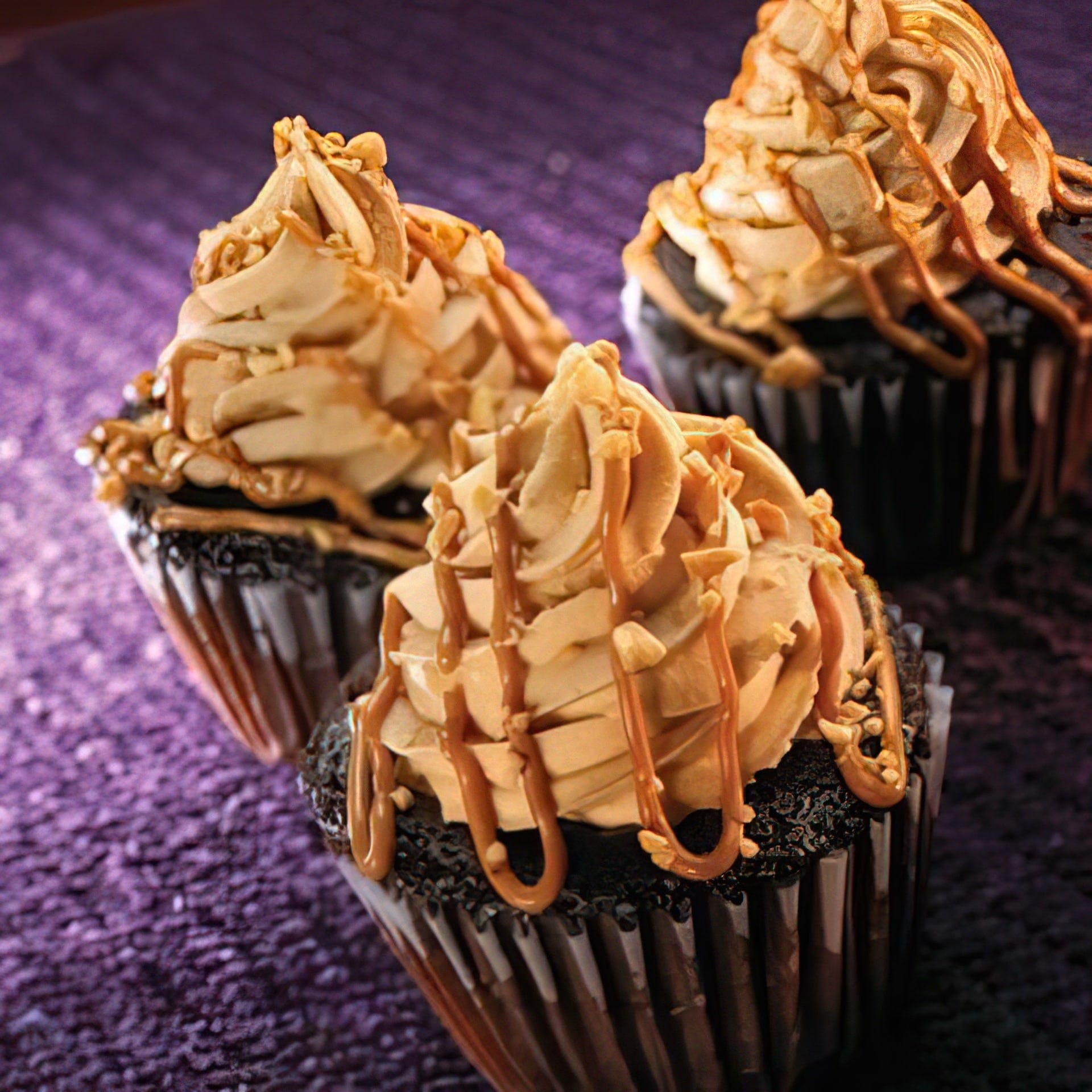 Peanut Butter Topped Jumbo Cupcakes