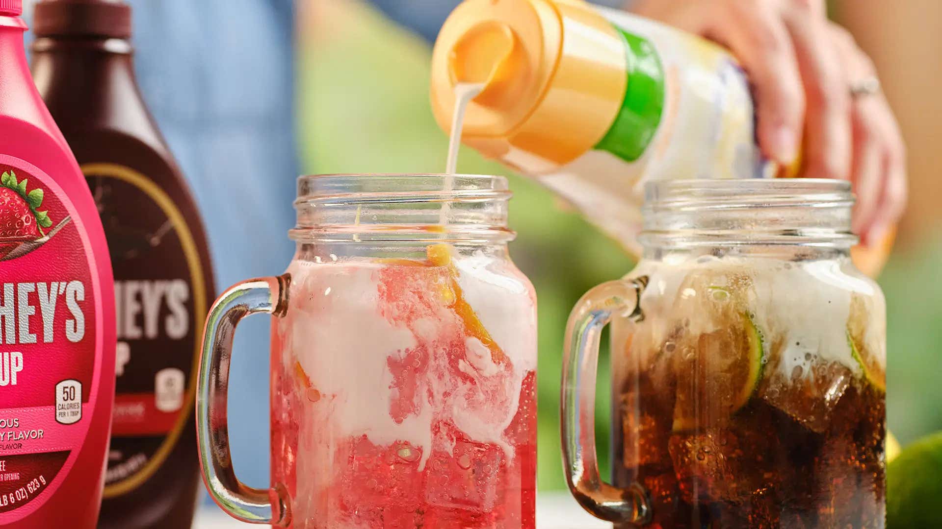 dirty sodas made with hershey syrups
