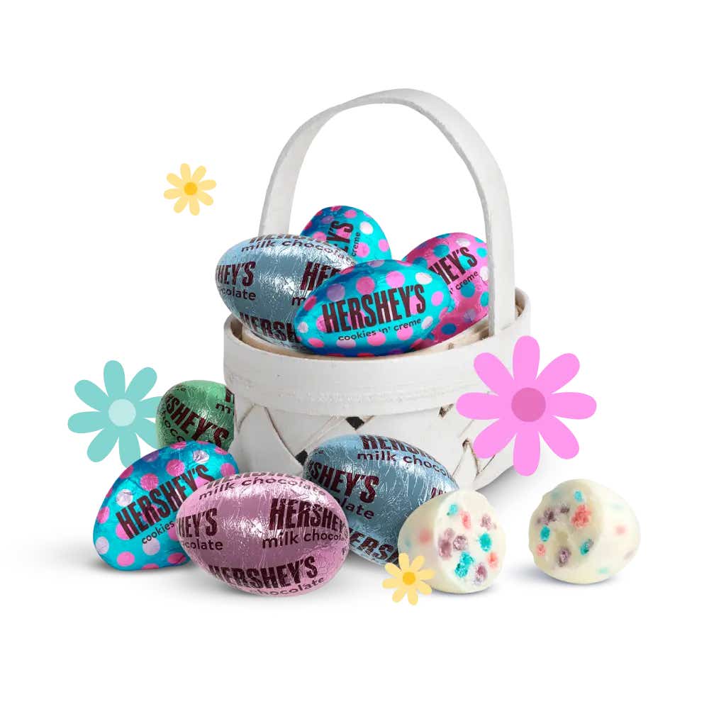 basket of hersheys eggs